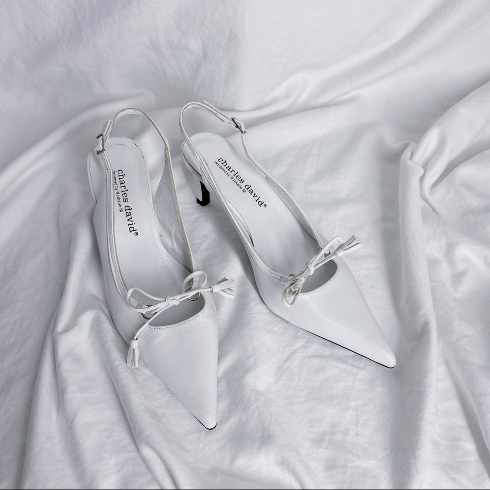 White sling-backs. Size 6.
